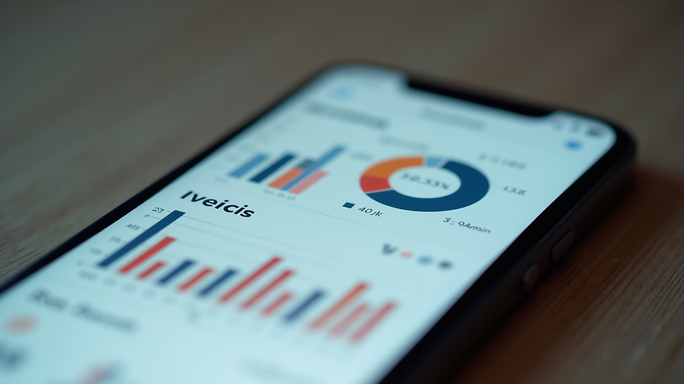 Close-up view of a smartphone displaying social media marketing analytics