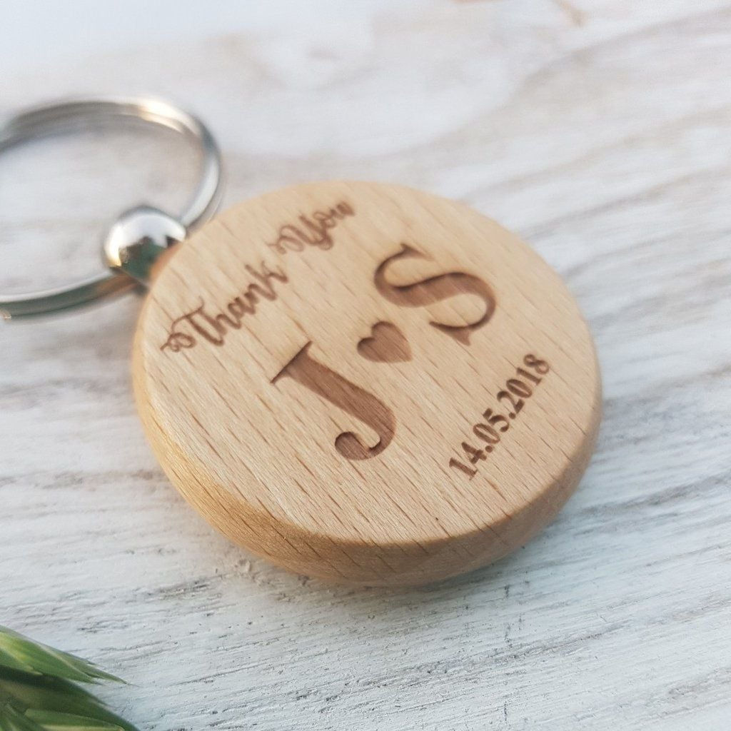 Wooden Name Keychain Round Shape