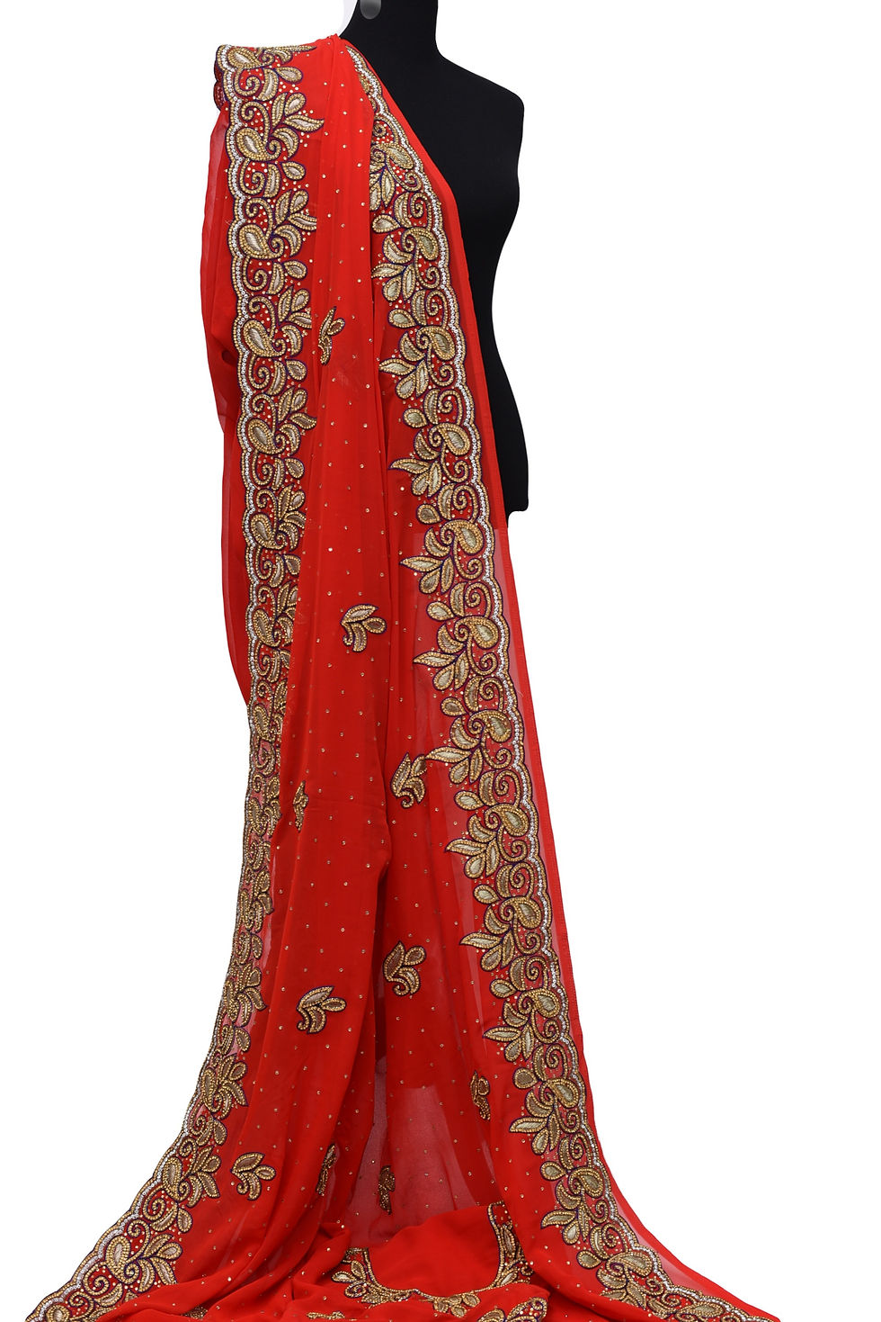 Designer Partywear Red Georgette Saree