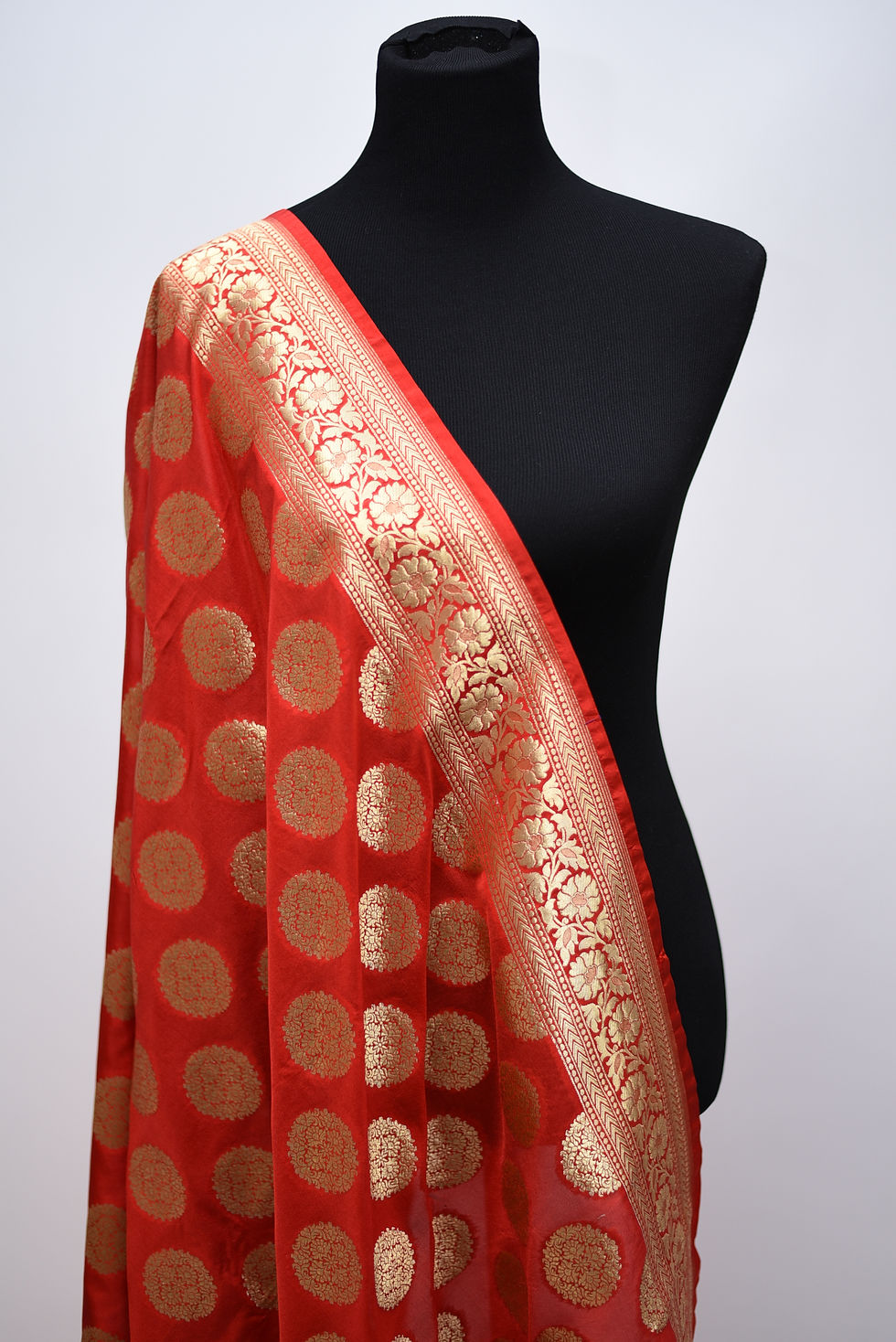 Red Banarsi Silk Dupatta