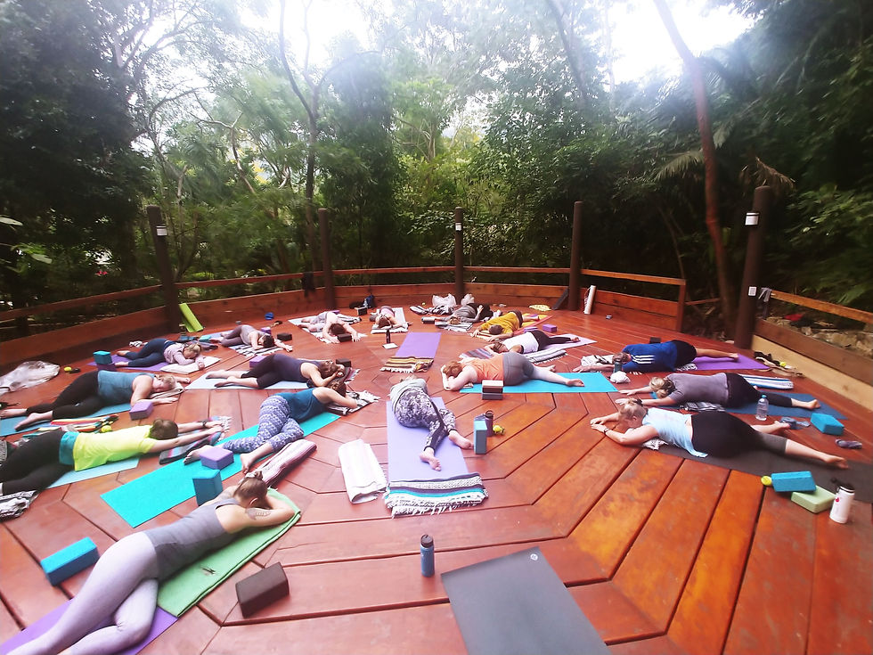 Yoga on the platform