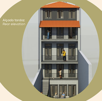 Imagem fachada tardoz edifício Conde de Vizela 74