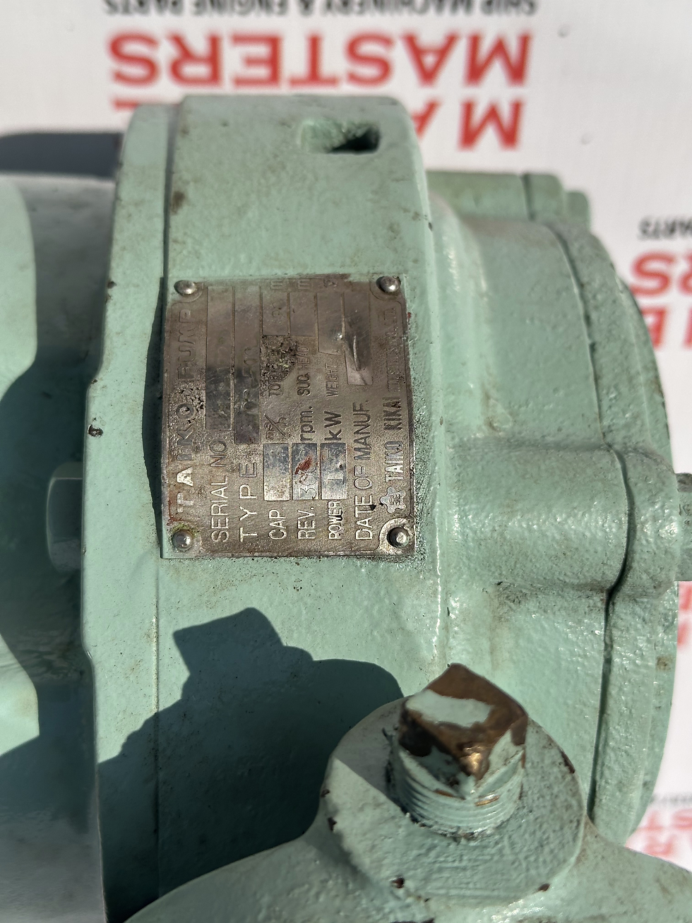 DESCRIPTION MAKER: TAIKO KIKAI MODEL: CR-50S CAPACITY: 4m3/h SPEED: 3600Rpm POWER: 1.5 kW