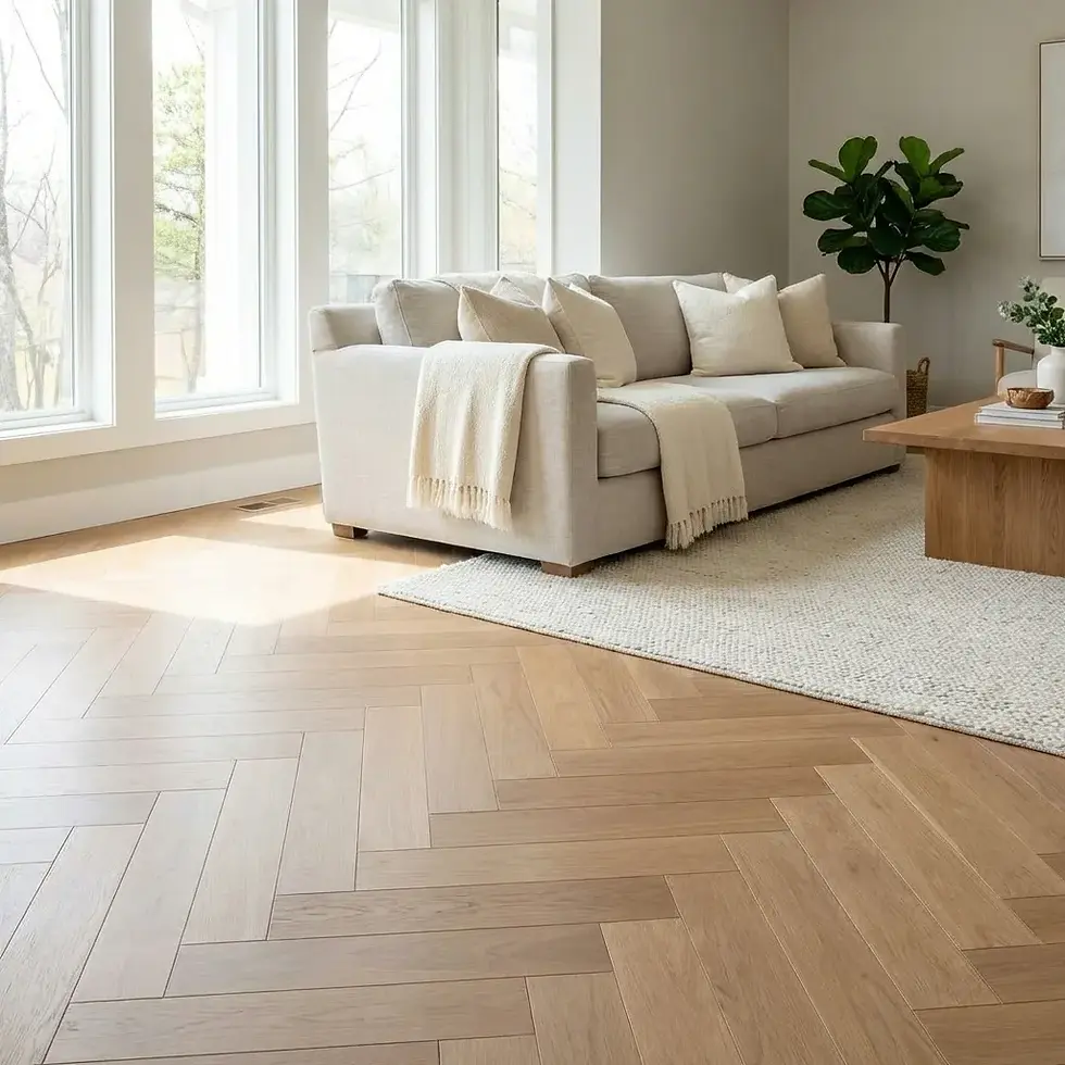 Thumbnail: Barley Oak - 15mm Herringbone Flooring - AB Grade | $89.96m²