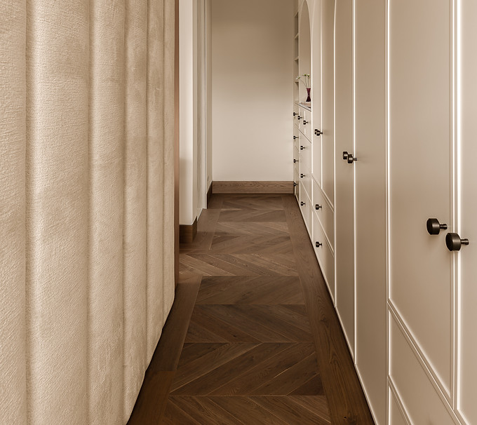 Autumn House Wollongong Dark Brown Chevron Flooring