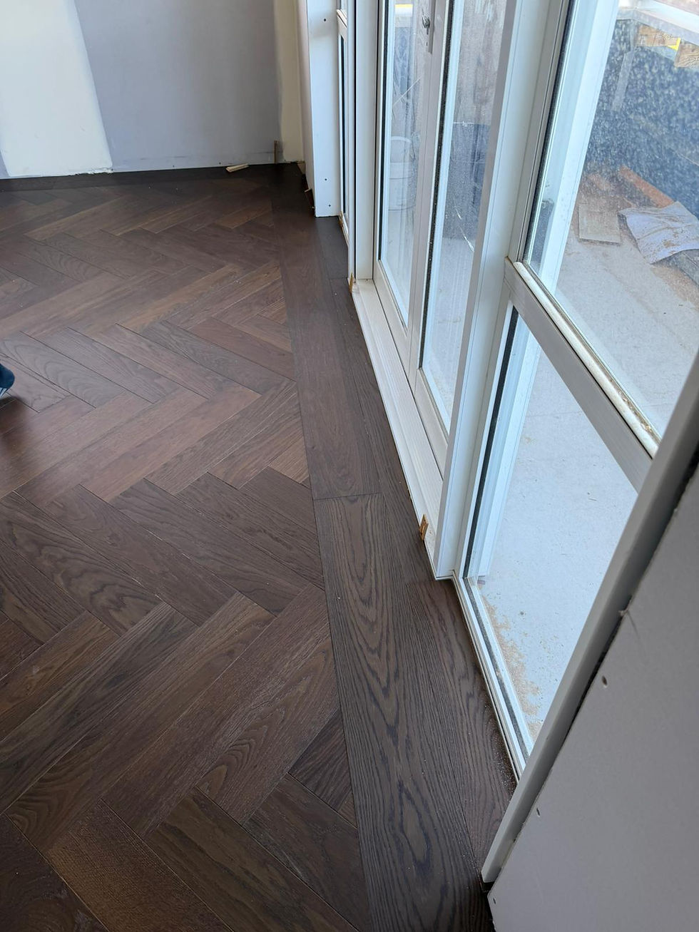 Thumbnail: Dark Brown Herringbone Flooring