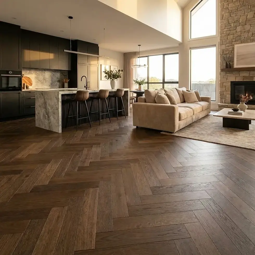 Thumbnail: Dark Brown - 15mm Herringbone Flooring - AB Grade | $89.95m²