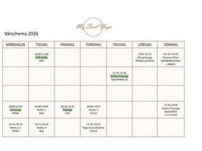 Vårens schema 2026