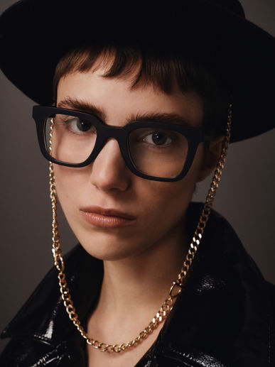 Markante schwarze Hornbrille eckig Modell 2356 H20 f-matt