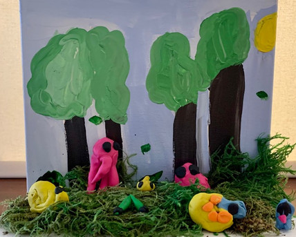 Fynn Holman, Forest Frenzy, Mixed Media Landscape, 2021