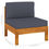 Thumbnail: vidaXL Middle Sofa with Dark Gray Cushions Solid Acacia Wood