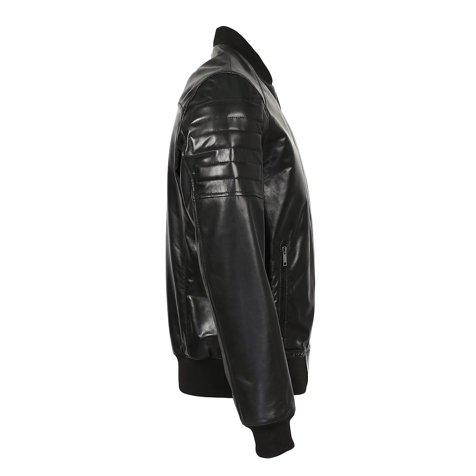 Thumbnail: Cicero Men's New Zealand Leather Bomber Jacket
