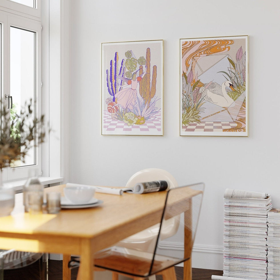 Thumbnail: 'Swan Terrarium' Art Print
