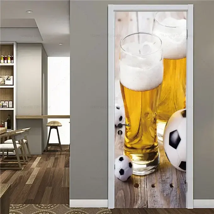 Miniatura: Football 3D Door Sticker Soccer Wallpaper Ball Sport DIY Self-Adhesive PVC  Wall