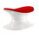 Thumbnail: 21" Red and White Wool And Fiberglass Contempo Footstool Ottoman