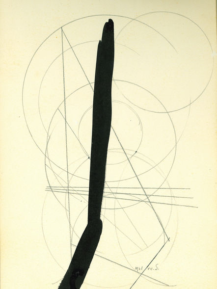 Sonja Sekula ohne Titel (Tuschstrich mit Kreisen) 1961