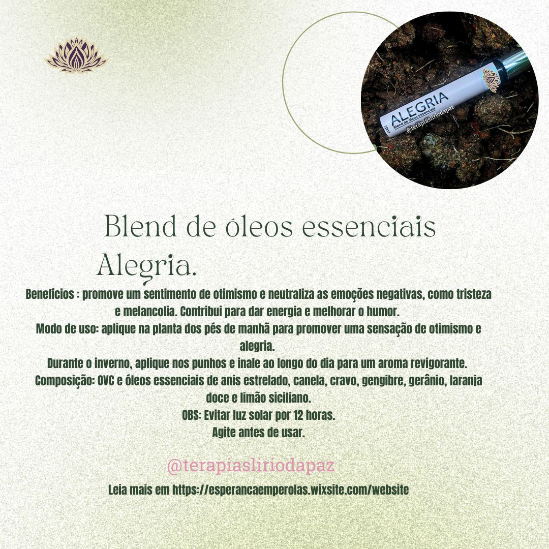 Blend de óleos essenciais Alegria.