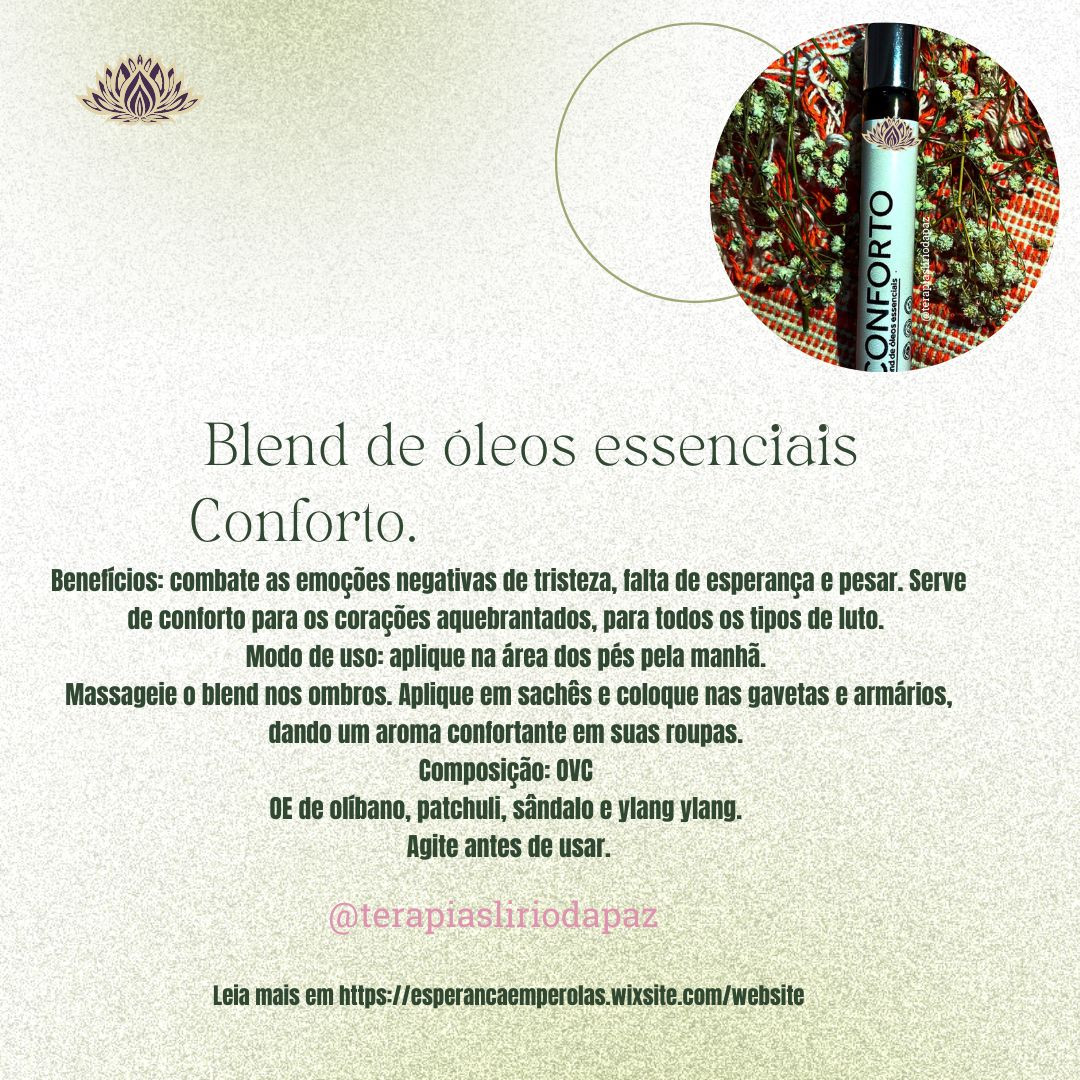 Blend de óleos essenciais Conforto.