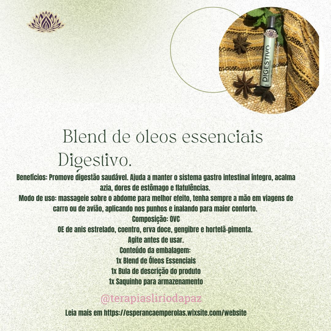 Blend de óleos essenciais Digestivo.