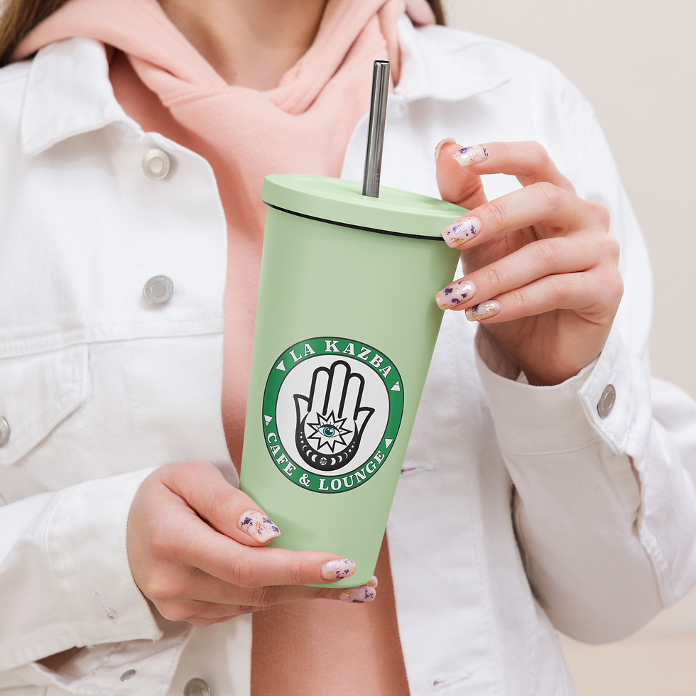Miniatura: Insulated tumbler with a straw