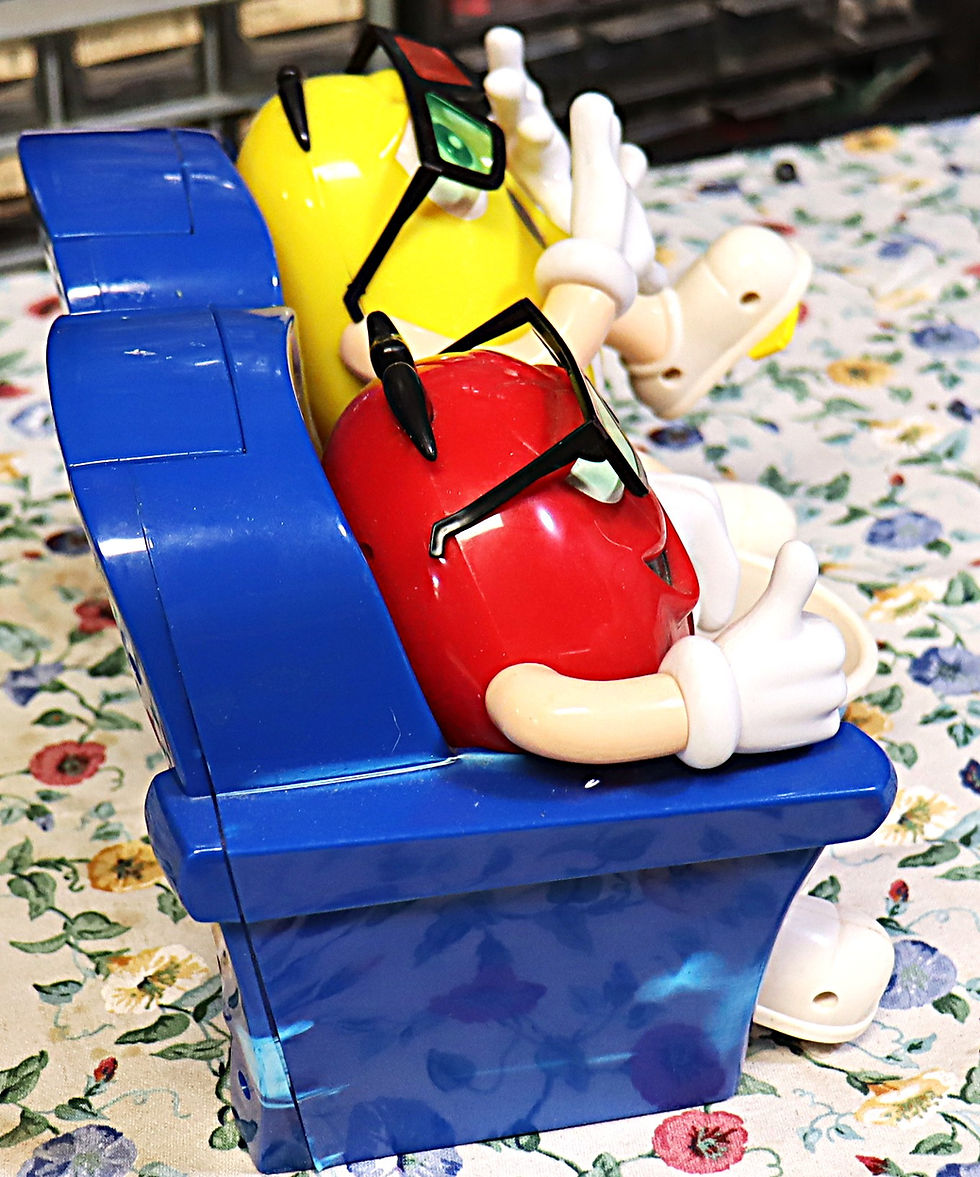Thumbnail: Vintage M and M s At the Movies candy dispenser with 3 D glasses