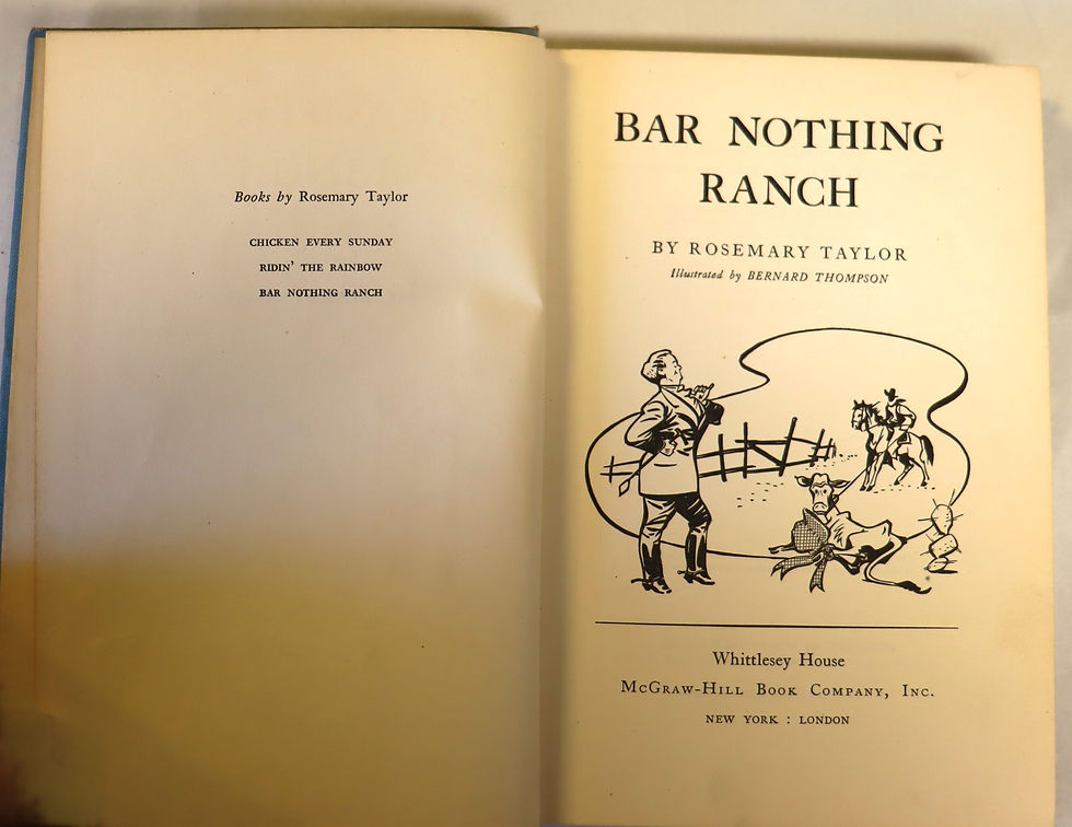 Thumbnail: Bar Nothing Ranch by Rosemary Taylor 1947 first edition  McGraw Hill