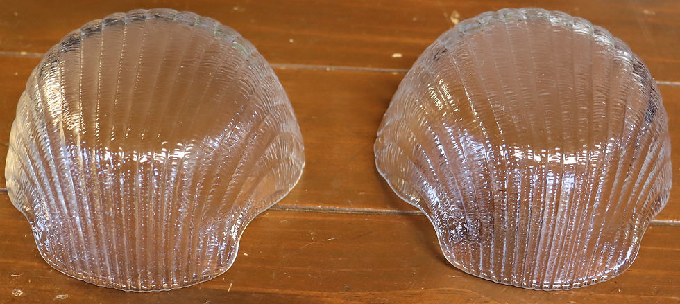 Thumbnail: Set of 2 vintage shell scalloped candy or dessert dish