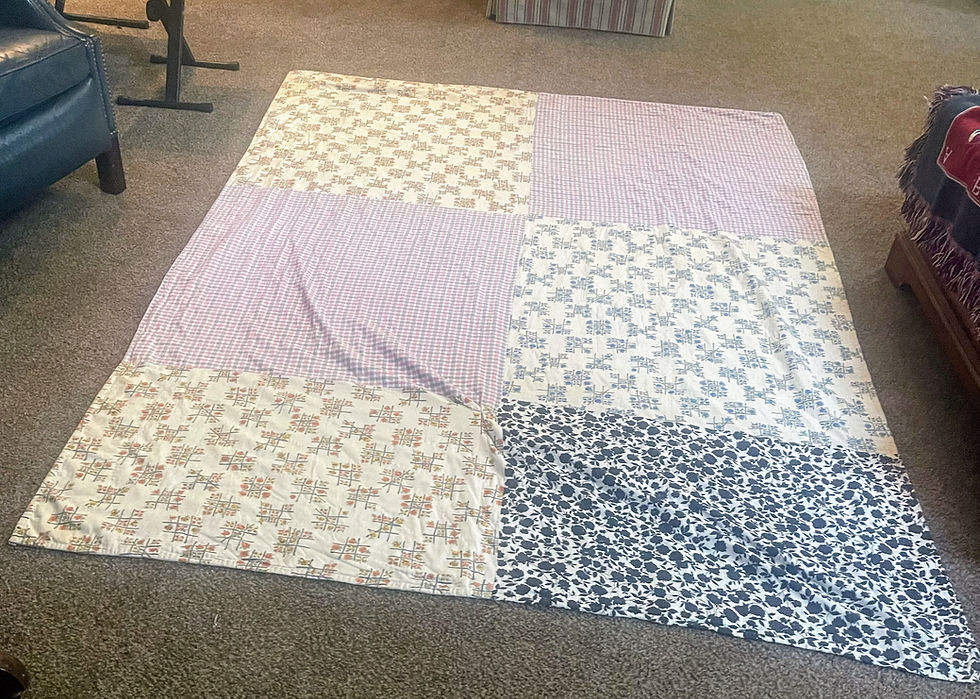 Thumbnail: Vintage hand made quilt 65 by 88 inches Full  Queen size