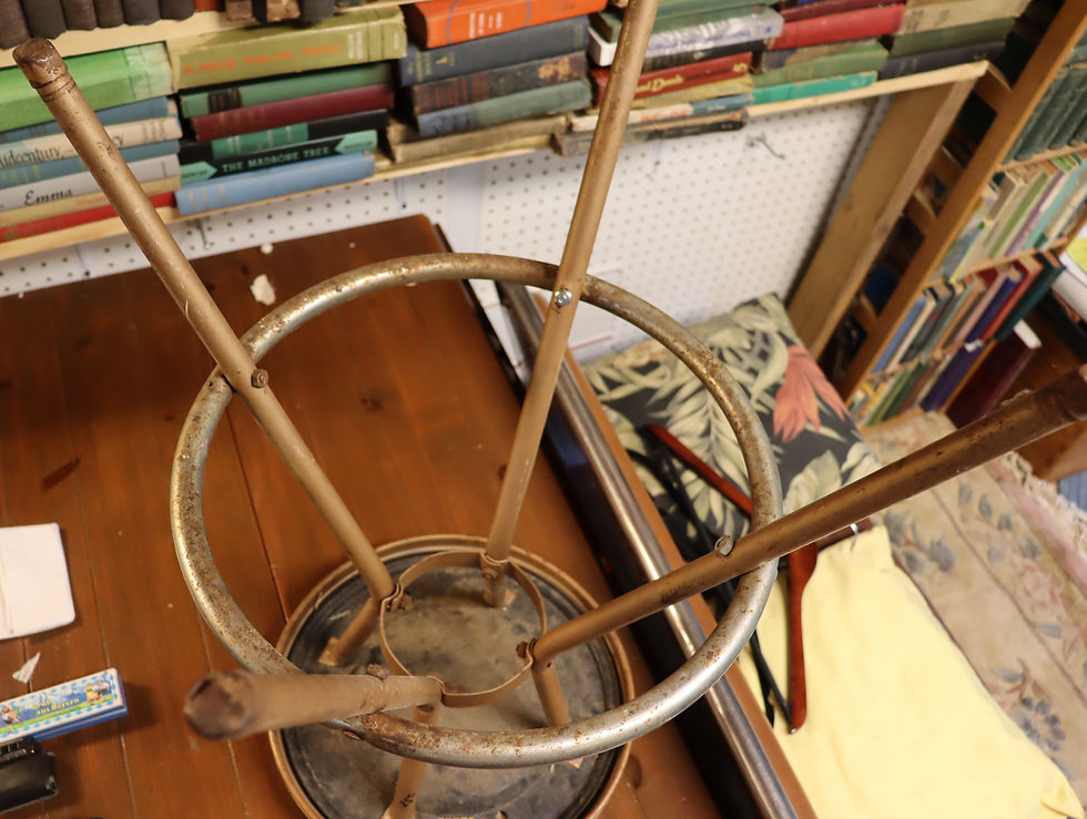 Thumbnail: Vintage Cosco  24  by 13 inch metal and vinyl stool