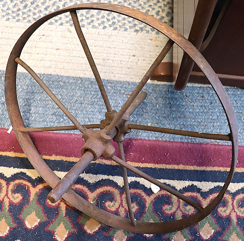 Thumbnail: e 20 inch 8 spokes cast iron wheel with 15 inch wide spoke rod