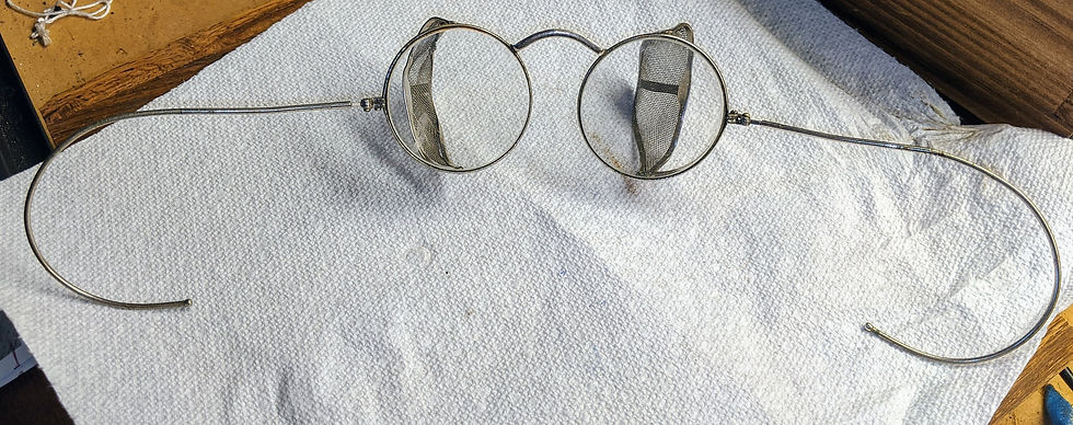 Thumbnail: Vintage safety or motorcycle glasses Steam Punk clear