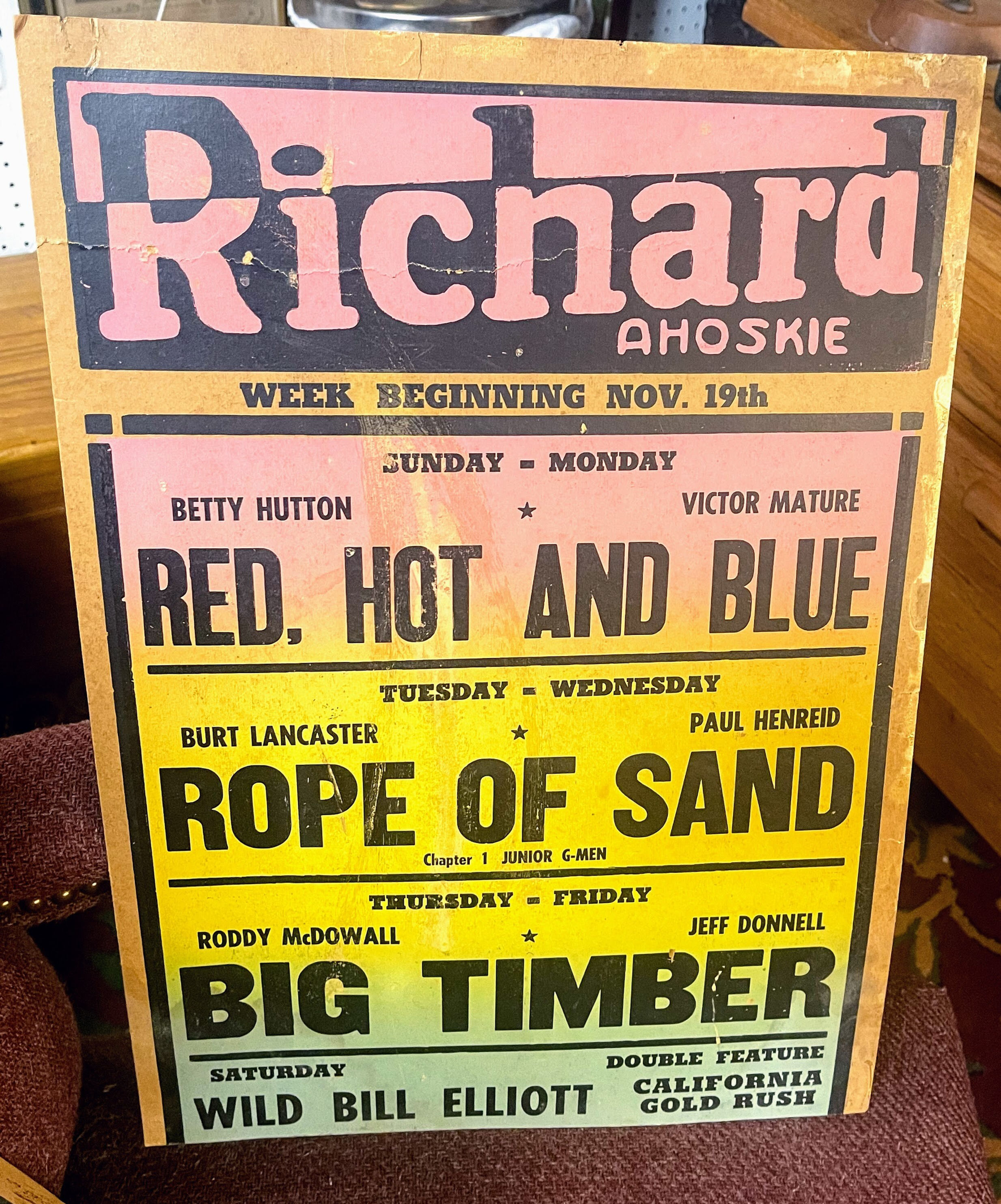 Vintage local move poster cardboard paper