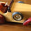 Thumbnail: Vintage wood car 10 by 4 inches has rubber wheels