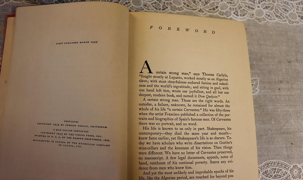 Thumbnail: Vintage first edition novel A Man Called Cervantes by Bruno Frank 1935 Viking P