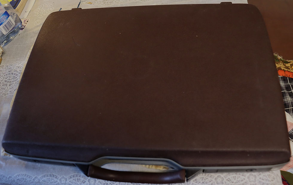 Thumbnail: Vintage Samsonite slimline brown briefcase 18 by 14 by 3 inches No Key