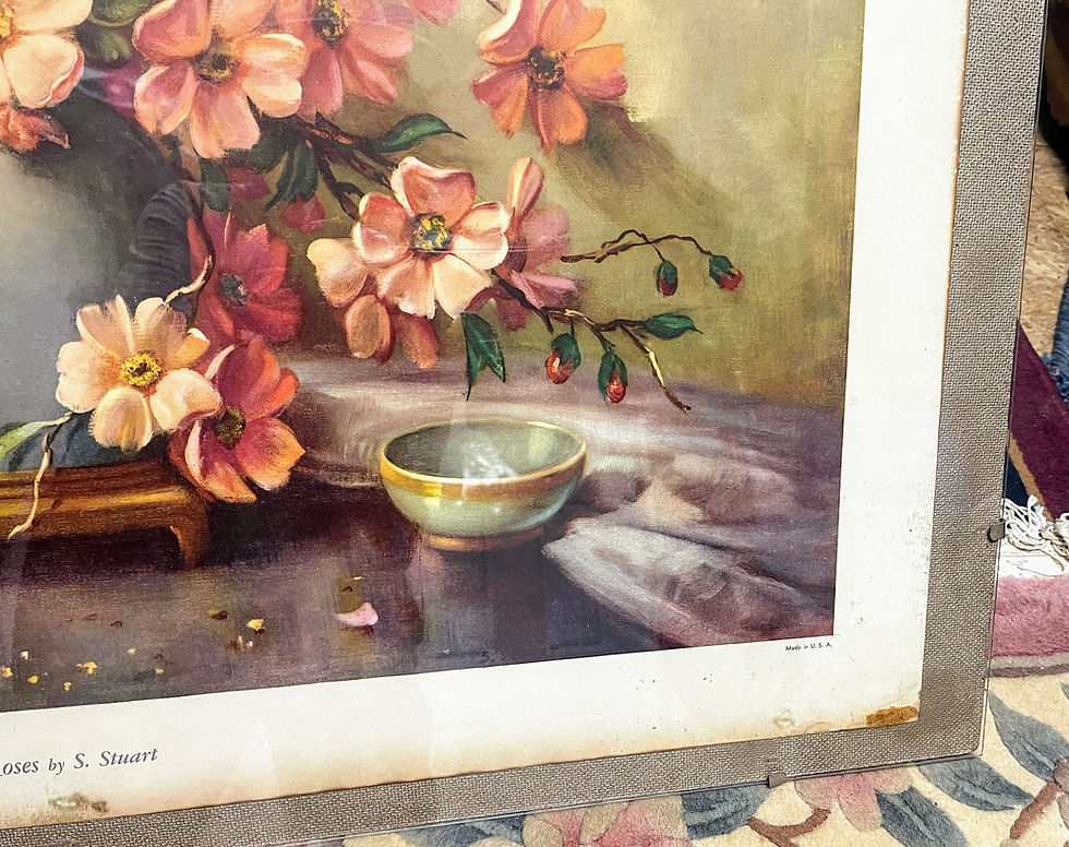 Thumbnail: Vintage print Orientale Roses by S Stuart form the Henry B Sandler of NY
