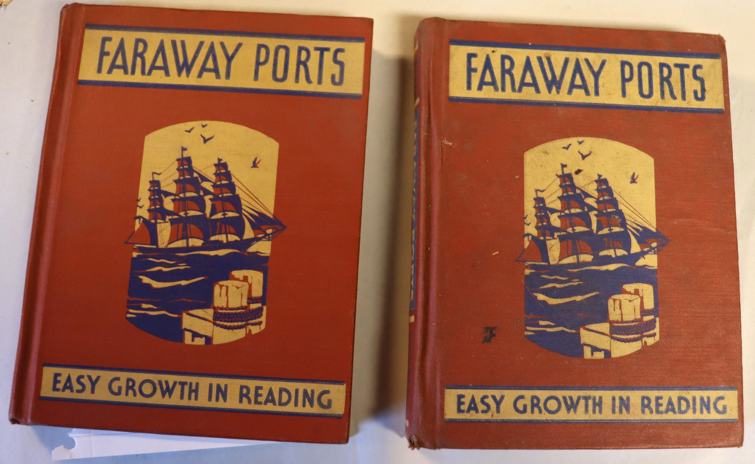 2 volumes of Faraway Ports third reader level one 1940  Winston Company Books