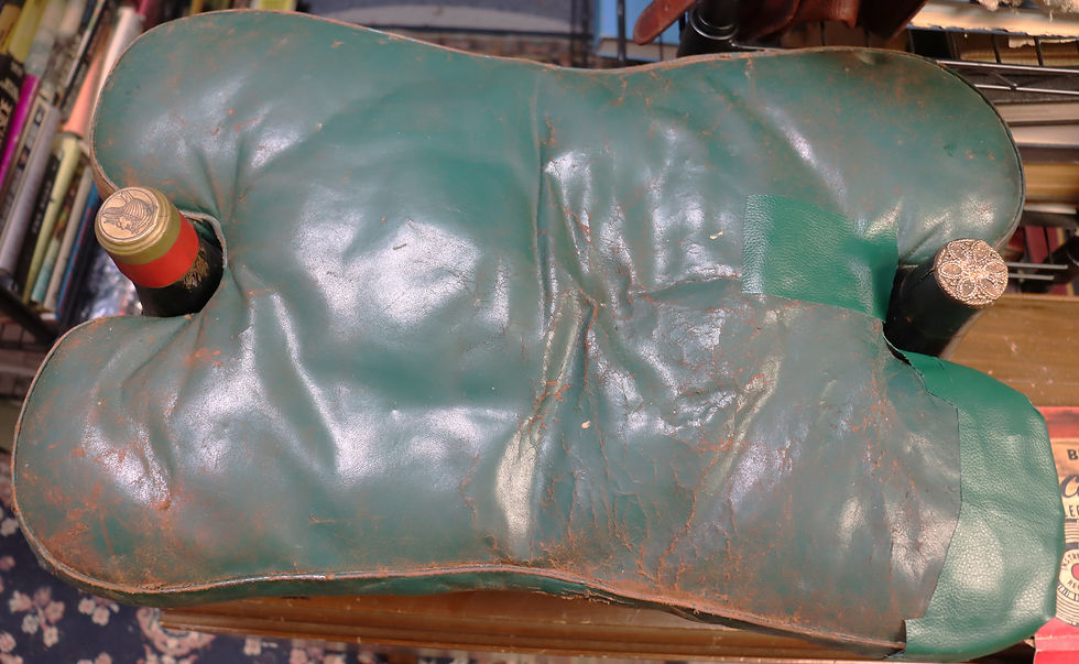 Thumbnail: Vintage leather 1800s rare Camel seat stool