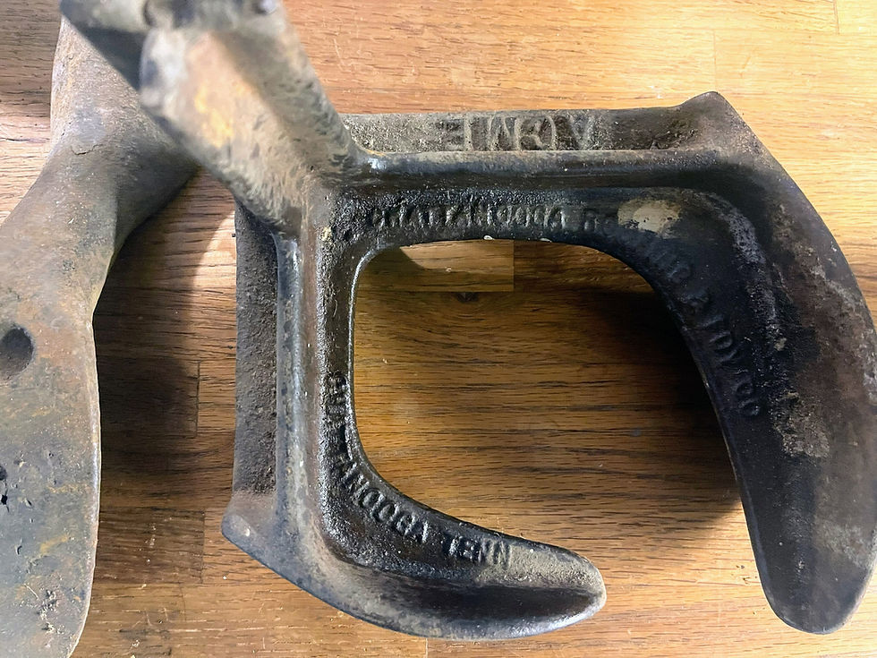 Thumbnail: Vintage cast iron molding tools made by Acme for Chattanooga Roofing & FDY Co T