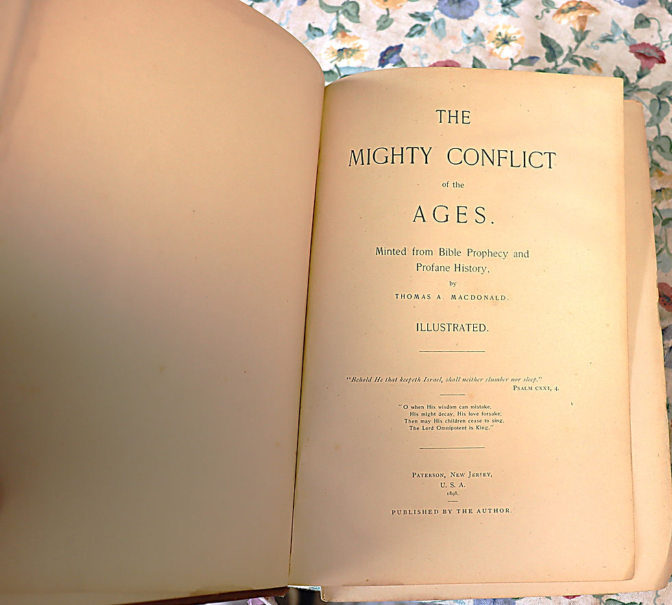 Thumbnail: The Mighty Conflict of the Ages Thomas McDonald 1898 Published by author Y