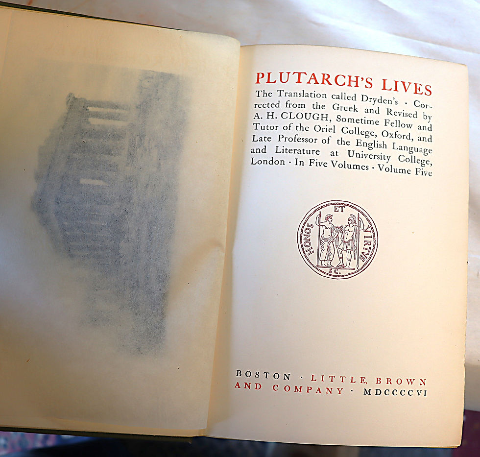 Thumbnail: 5 volume set of Plutarch's Lives  Oxford Edition  Little Brown and Company 1859