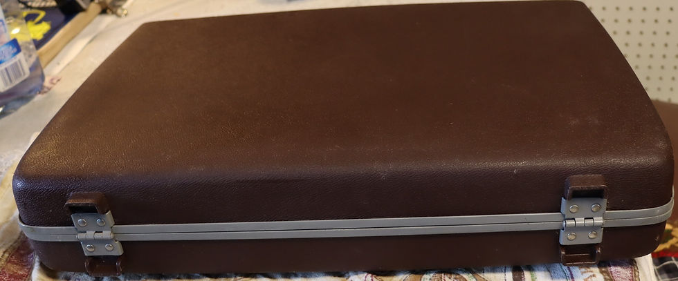 Thumbnail: Vintage Samsonite slimline brown briefcase 18 by 14 by 3 inches No Key