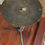 Thumbnail: Small vintage iron candle table  12 inches tall 8 inches round