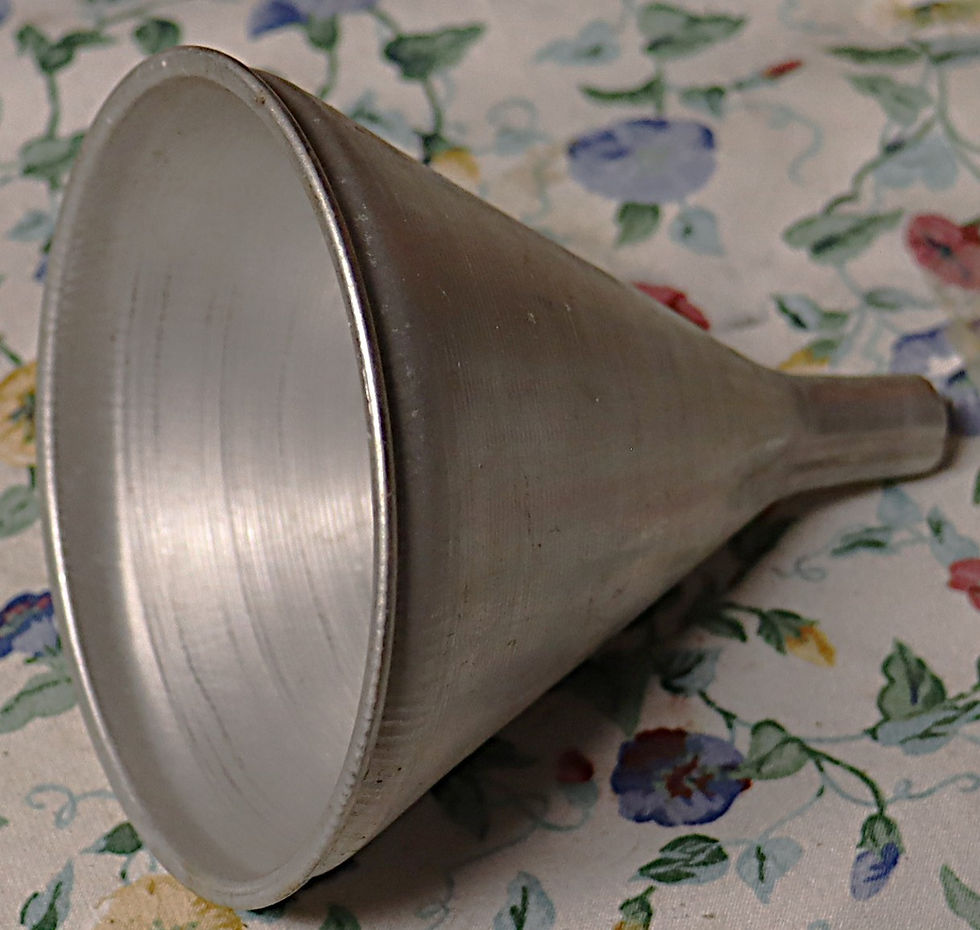 Thumbnail: Vintage aluminum funnel in very good vintage condition 4 by 5 inches.