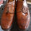 Thumbnail: Vintage pair of 12A Bostonia leather men's wing-tip shoes Never worn.