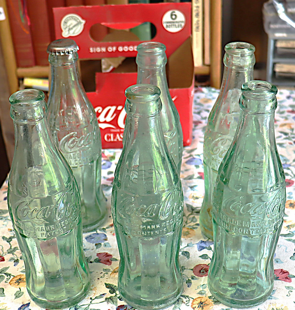 Thumbnail: Vintage Holiday Coke Carton with 6 glass 6 oz bottles all from NC