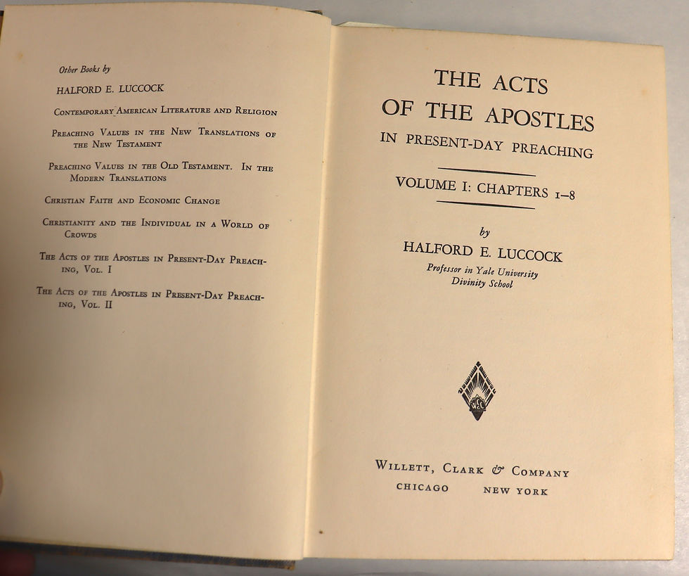 Thumbnail: The Acts of the Apostles in the present-day preaching by Halford Luccock, Willet