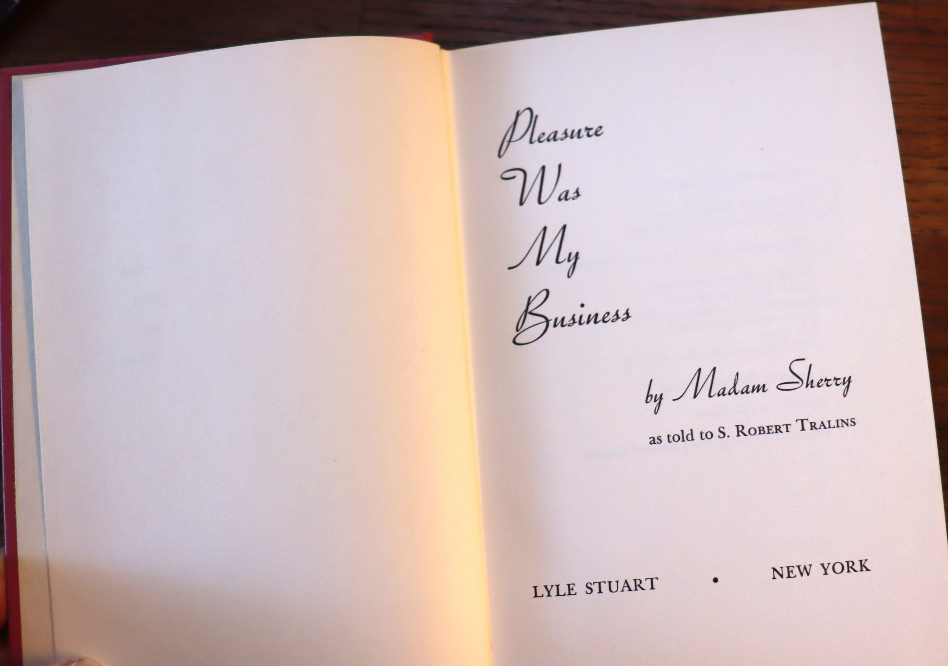 Vintage 1st edition Pleasure Was My Business by Madam Sherry as told to S Robert