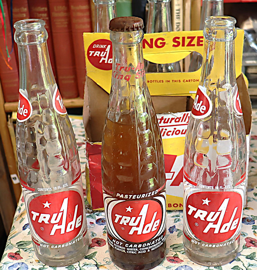 Thumbnail: Vintage Tru-Ade carton with 6 Tru-Ade bottles featuring Illinois, Winston Salem
