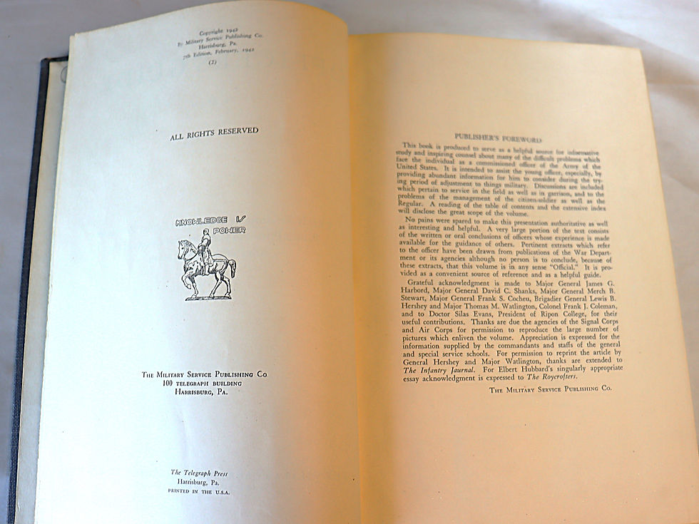Thumbnail: The Officers Guide 7th ed 1942 Military Service Publishing Co Telegraph Press.